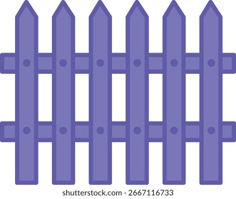 Colored Fence Icon. Vector Illustration. Wooden Fence for Delimiting Territory, Security from Prying Eyes. Concept Protection