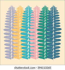 Colored fern leaves