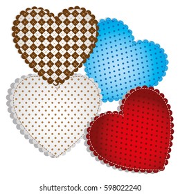 colored figures heart icon, vector illustraction design