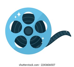 colored film roll over white