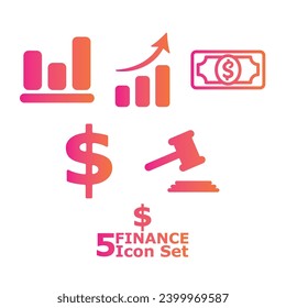 Farbige Finanz-Symbole Set Vektorgrafik