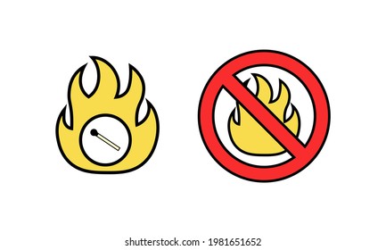 Colored fire icon. Flame icon. Can be used for advertising and firefighting purposes. And for safety reasons or to eliminate danger. Vector EPS 10.