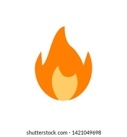 Colored fire icon isolated flame design. Burn emoji. Abstract design element. EPS 10