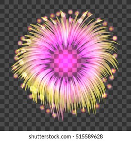 Colored firework icon. Realistic illustration of colored firework vector icon for web