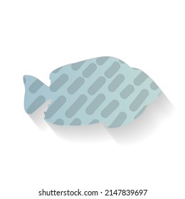 Colored fish icon. An abstract design or decoration element