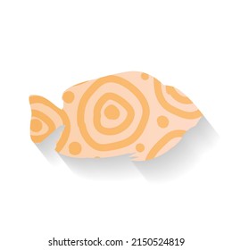 Colored fish icon. An abstract design or decoration element