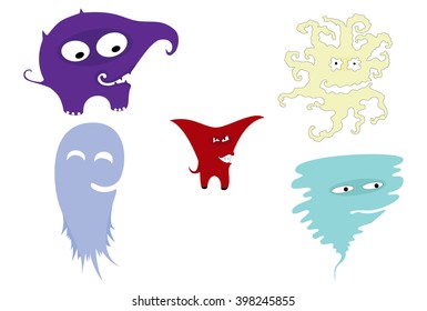 colored five monsters