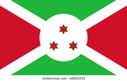 Colored Flag Of Burundi