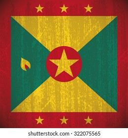 Colored flag with details and grunge texture