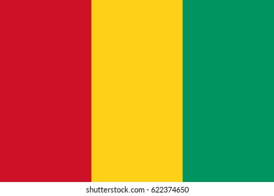 Colored flag of Guinea