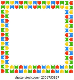 Colored flag square. Social network layout with space for June party text.
