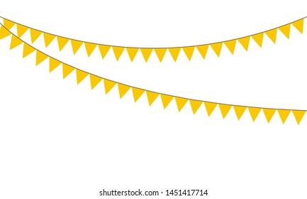 Colored flags on rope decorations icons
