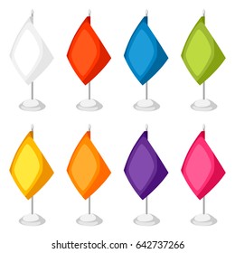 Colored flags templates. Set of promotional gifts and souvenirs.
