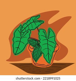 Diseño plano de color de la planta de lirio de Flamingo