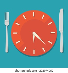 Colored flat design vector illustration concept for dieting, planned way of eating, nutrition regime