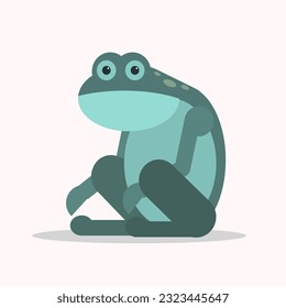 colored flat drawing of a frog