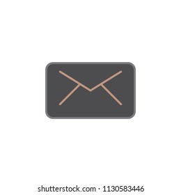 Colored flat envelope icon. Mail icon