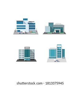 colored flat hospital building illustration
