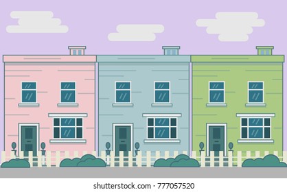 colored flat houses
