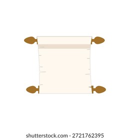 Icono plano coloreado del papel vacío del rollo egipcio, diseño del Vector con la sombra para la historieta, Tablero, cartelera