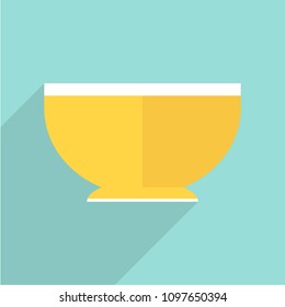 Colored flat icon, vector design with shadow. a bowl for illustration, kitchen, home cooking