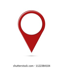Colored flat icon, vector design with shadow. Mapping pointer for illustration of destination, navigation, map Location. Point Pin Mark Marker. Internet Place Direction Position.