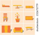 colored flat icons furniture. vector set2. eps10
