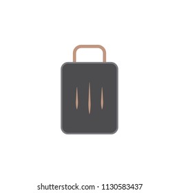 Colored flat luggage icon
