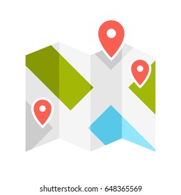 Colored flat map illustration