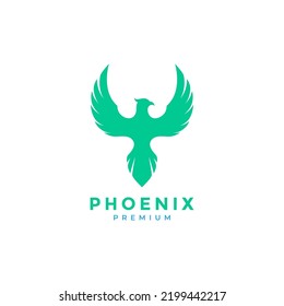 colored flat phoenix fly logo design