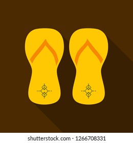 Colored flipflops icon. Slippers icon. Flip flop Isolated on background.