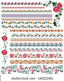 Colored floral borders