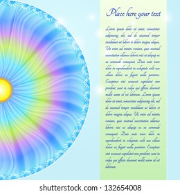 Colored floral circle abstract background with text field