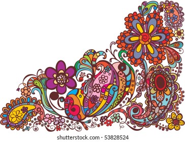 colored floral design