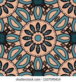 colored floral geometric vector pattern. Vector illustration. ideal for creative and decorative projects