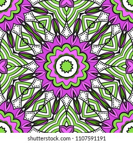 colored floral geometric vector pattern. Vector illustration. ideal for creative and decorative projects