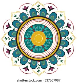 Colored floral mandala