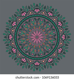 colored floral mandala pattern