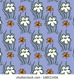 Colored floral pattern with  butterfly.