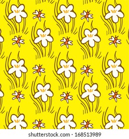 Colored floral pattern with  butterfly.