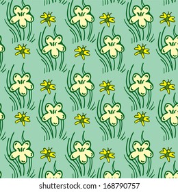 Colored floral pattern with  butterfly.