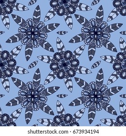 Colored floral seamless texture, endless pattern with flowers. Seamless pattern can be used for wallpaper, pattern fills, web page background, surface textures