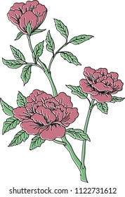 colored floral silhouette