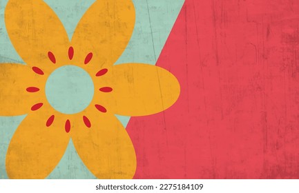 Colored flower background in retro style