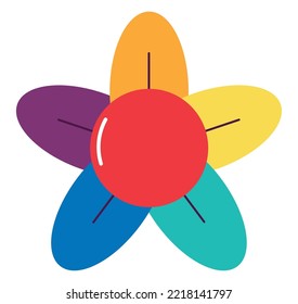 colored flower design over white background