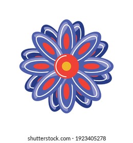colored flower nature decoration vector illustration cartoon isolated style