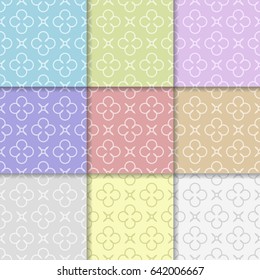 Colored flower pattern. Seamless background. Vector illustration