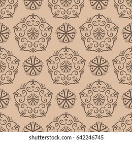 Colored flower pattern. Seamless background. Vector illustration