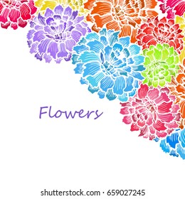 colored flowers background. Vector