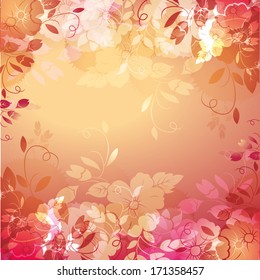 a lot of colored flowers in a gradient background